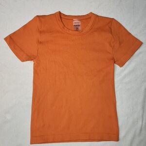 Sunday Best Aritzia Cropped Ribbed T Shirt Women's Size‎ XS Orange